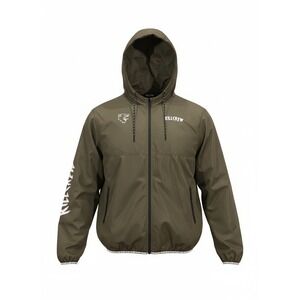 Kill Crew Mens Olive Green Hooded Windbreaker Jacket Ripstop Mesh Lined Size M